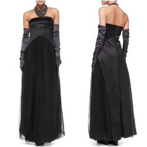 Brunello Cucinelli Black Strapless Maxi Gown